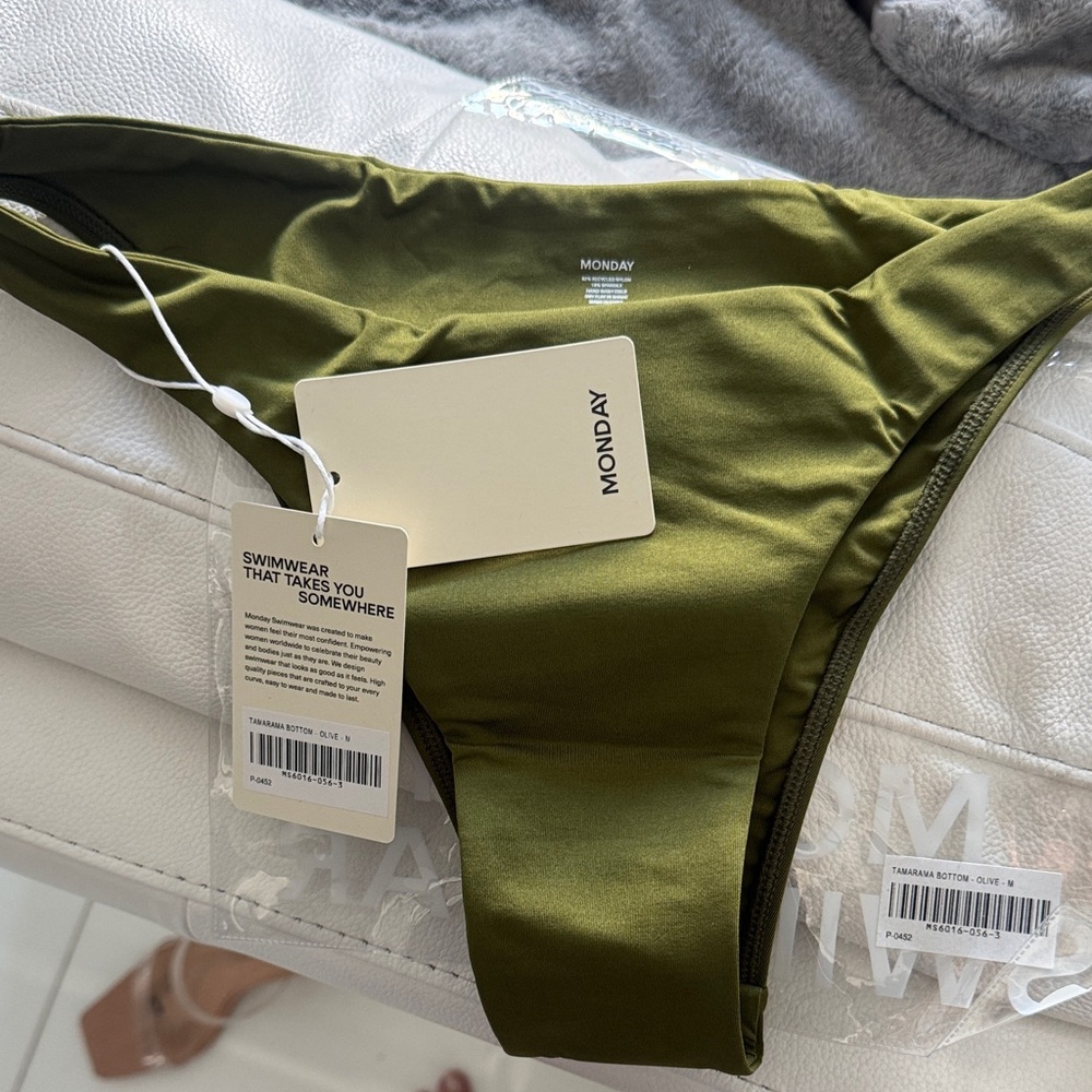 Monday Swimwear Tamara Olive Green Bikini Bottom